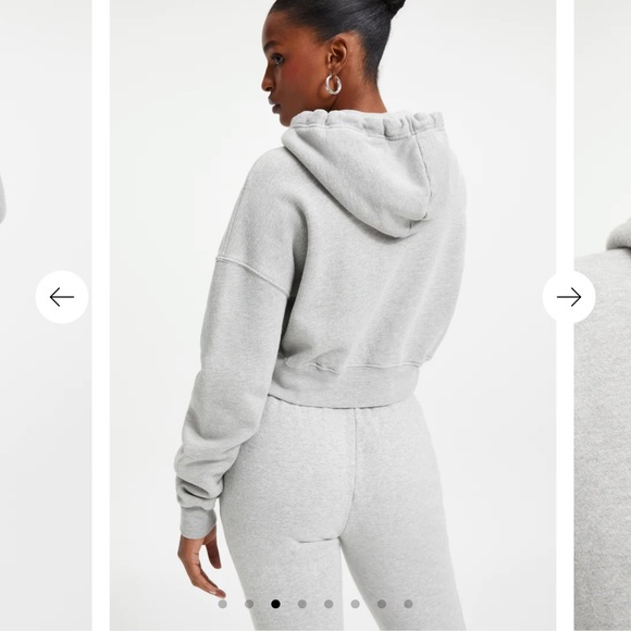 Good American cropped hoodie size 2 heather grey - Picture 2 of 9